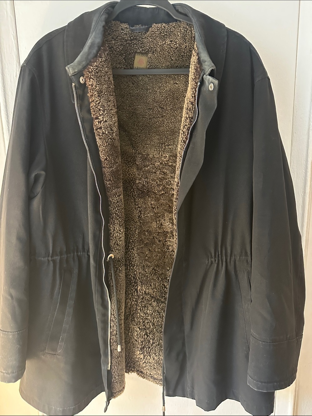 Luciano Barbera Black Shearling Lined Men’s Jacket